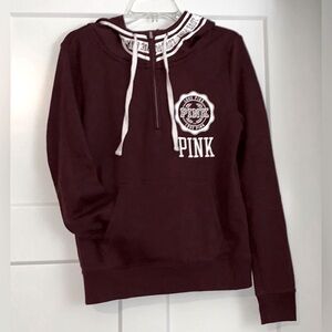 🔥Clearance- PINK-Victoria’s Secret Funnel Neck Half Zip Hoodie